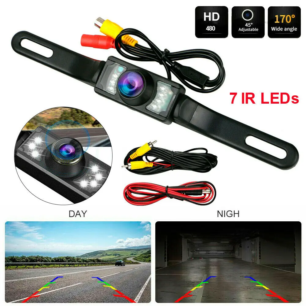 Car Truck Rearview Backup Reverse Camera -US License Plate Mount, 170° Wide Angle Rear View Cam,Night Visions Backup Reversing Parking Cameras