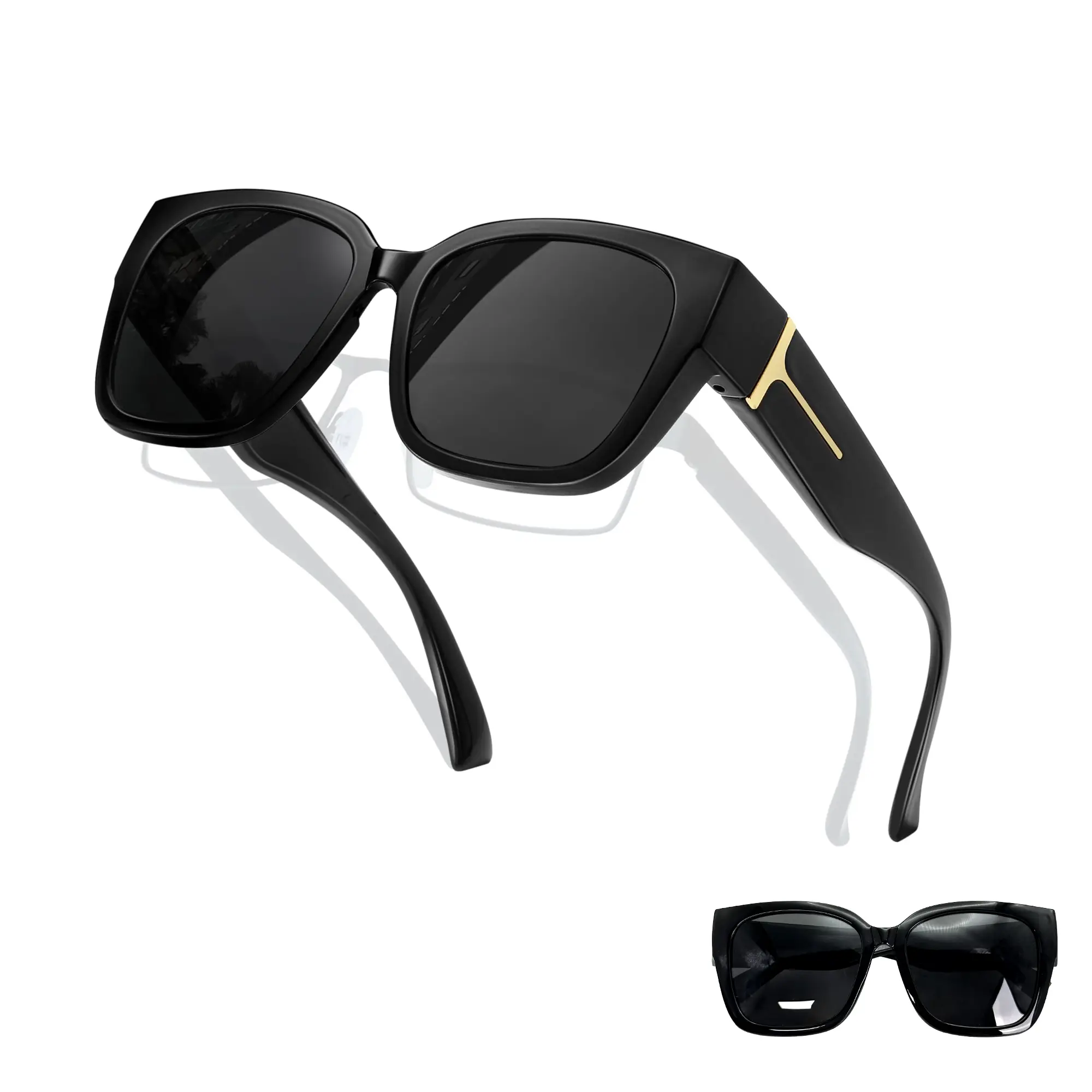 HAILTH Oversized Over Glasses Sunglasses for Women Men Square Fit Over Polarized Sun Glasses UV400