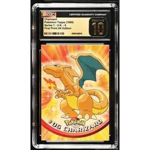 1999 Topps Series 1 Charizard 6 First Print UK Edition CGC PRISTINE 10 POP 1