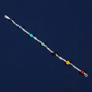 Handmade 7 Chakras Sterling Silver Bracelet – 6mm Natural Stone Beads (7" / 7.5" / 8")