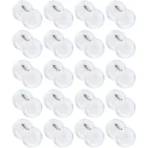 20 Pack Clear Button Pins 1.5 inch DIY Button Pins Kit Make Your Own  Buttons with Sublimation Maker Set for for Christmas Craft Supplies DIY Badges School Projects