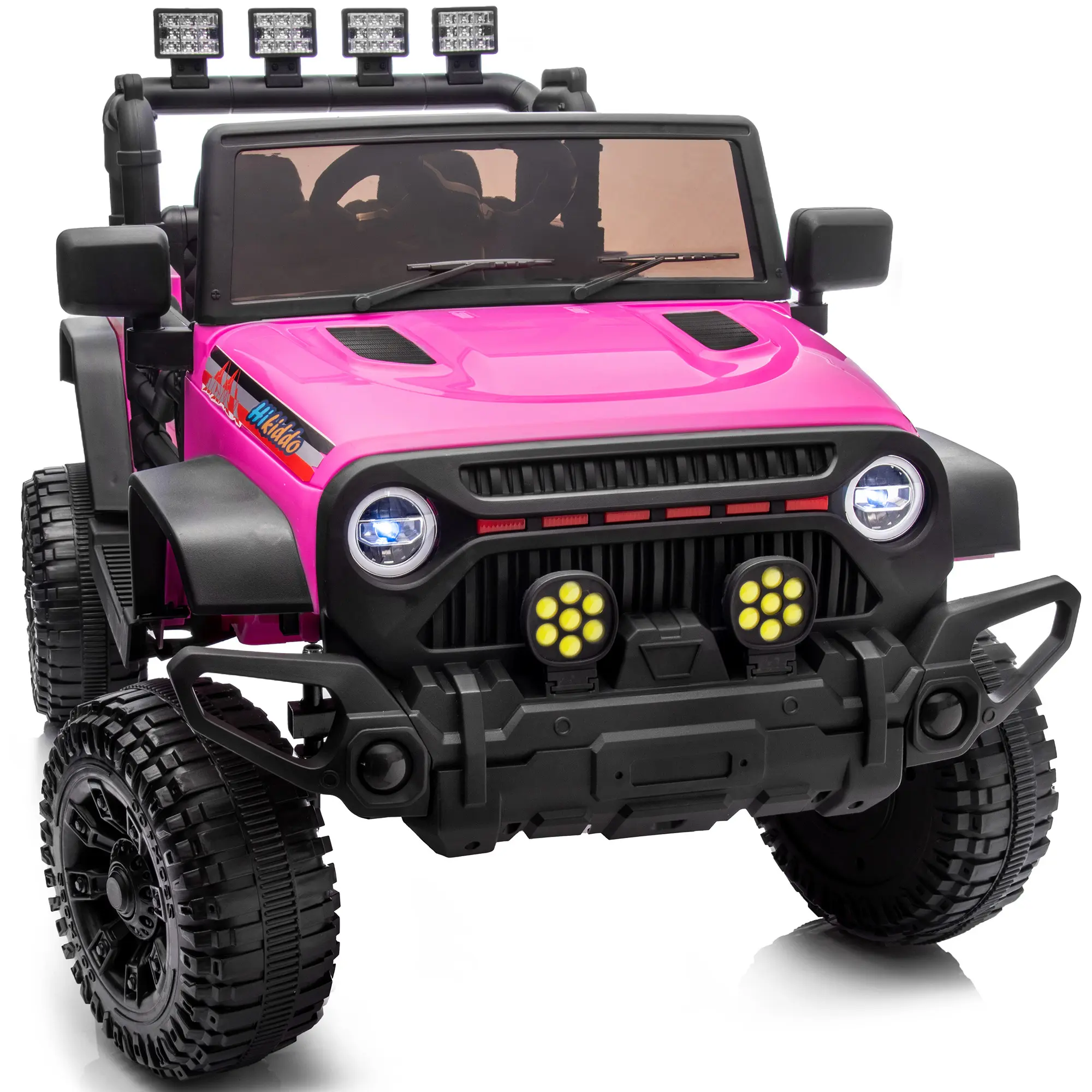 Hikiddo 24V/12V Kids Ride on Truck Car Electric Jeep with Remote Control & Lights for Boys Girls