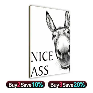 Bathroom Art Wall Farmhouse Home Vintage Funny Signs Donkey For Home restaurant decor cheese heads