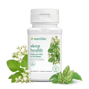 Nutrilite Sleep Health Tablets 90 Count | Plant-Based Nighttime Relaxation Supplement with Lemon Balm, Hops, Valerian | Supports Healthy Sleep Cycles & Wellness Routine - Fitness, Healthcare