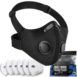 BASE CAMP M PRO Dust Mask, All day Comfortable Reusable Respirator Mask, L-shaped Head Strap Design, Safety Work Mask for Woodworking, Landscaping, DIY, Dust, Pollen,1 Pack