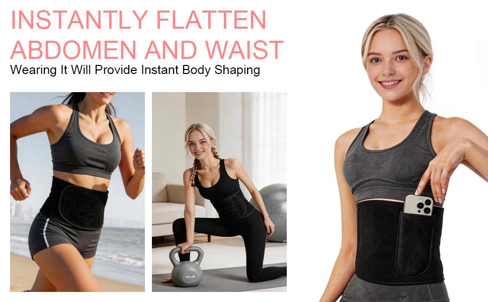 Sweat Belt Unisex Sweat Waist Trainer,Sports Waist Trainer,Comfortable Sweat Belt,High Intensity Training and Gym Wotkouts,Sports & Outdoor Accessories Exercise Waistband Workout Waistband