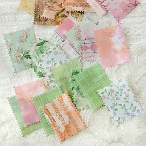 150sheets，White kraft paper material paper - Qingfeng Flower Season Series, decorative notebook accessories, colorful paper for trash diaries, art and craft decorative paper, scrapbooking supplies.