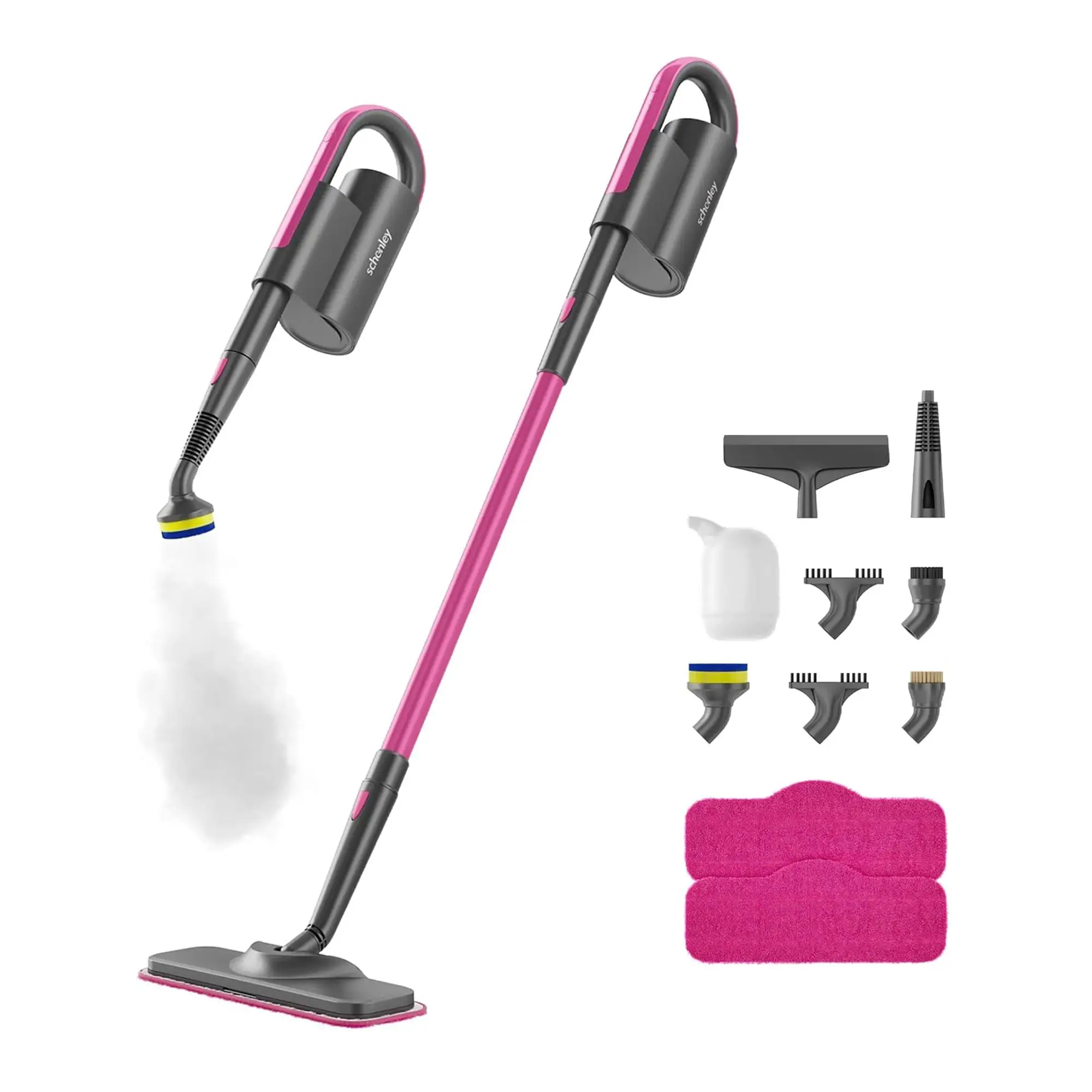 Schenley 7-in-1 Steam Mop with Detachable Handheld Steamer for Walls, Floors, Tiles, Tackles Grease & Sticky Messes, Includes Multiple Accessories Cle