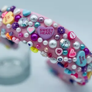 Sweet Heart Valentine’s Day Collection Junk Charm Purse Headband, Bows - Elegant Design for a Heartfelt Gift with Unique Charm Elements