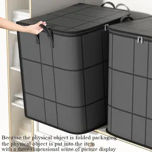 Large Capacity Storage Bag, Foldable Clothing Organizer, Multi-Purpose Home Bedroom Dormitory Storage Pouch, 1 Piece