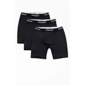 Pacsun Men's 3 Pack Black Solid Boxer Briefs