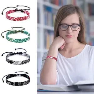 New Design Weave Bracelets Geometric Wave Point Traditional Patterns Webbing Hand Rope Color Matching Multicolor Braid Bracelets