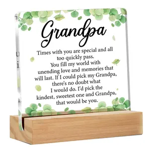 Grandpa Gifts Parents Gifts Grandpa Gifts from Grandchildren Female Grandchildren Grandchildren, Grandpa Clear Desktop Decorative Signs Home Decoration Wooden Home Sign