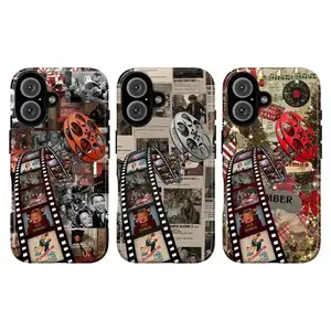 VHS Christmas Movie Home Alone Elf Santa Pastel Pattern Festive Retro Art Tough Phone Case. Cozy Winter Aesthetic Heavy Duty Shockproof Protective Smartphone Cover for iPhone 17 Pro Max 16 Air 15 14 13 12 11.