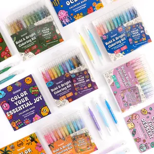 Grabie Bold & Bright Coloring Kit, 12-Color Acrylic Gel Pen & Coloring Book, Tiktokshopstockup, Tiktokshopmothersday