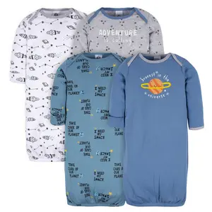 Gerber Baby Boys' 4-Pack Gowns with Mitten Cuffs
