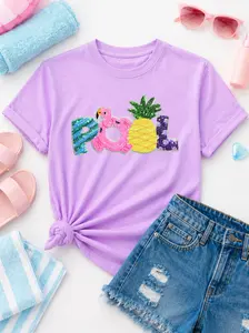 Pool Summer Sequin Patch Tshirt