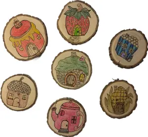 Whimsical Fairy House Magnets | Handmade Cottagecore Wood Magnets