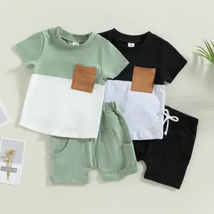Toddler Baby Boy Summer Outfit Short Sleeve T Shirt Top Casual Shorts Set Newborn Infant Boy Summer Clothes 6 12 18 24 Months 2T