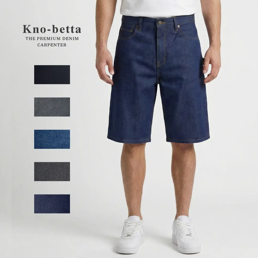Kno Betta Men's Denim Shorts - 100% Cotton Regular Fit Premium Denim Material 12" Inseam Machine Washable Classic Versatile Style
