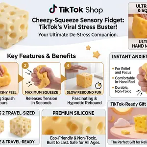 Ultra Soft Large Cheese Shaped Squishy Stress Ball, Relaxation Focus Tool, Calming Therapy Fidget Toy, Ideal for Adhd Autism, Daily Tension Relief