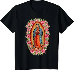 100% Cotton Our Lady Virgen De Guadalupe Mary Maria T-Shirt