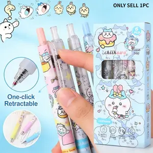 Hot seller Chiikawa 6pcs Gel Pen Fine Point Pens Fine Tip Pens Kawaii Black Ballpoint Pens Cartoon Student Writing Tool School Office Supplies Stationery Gift