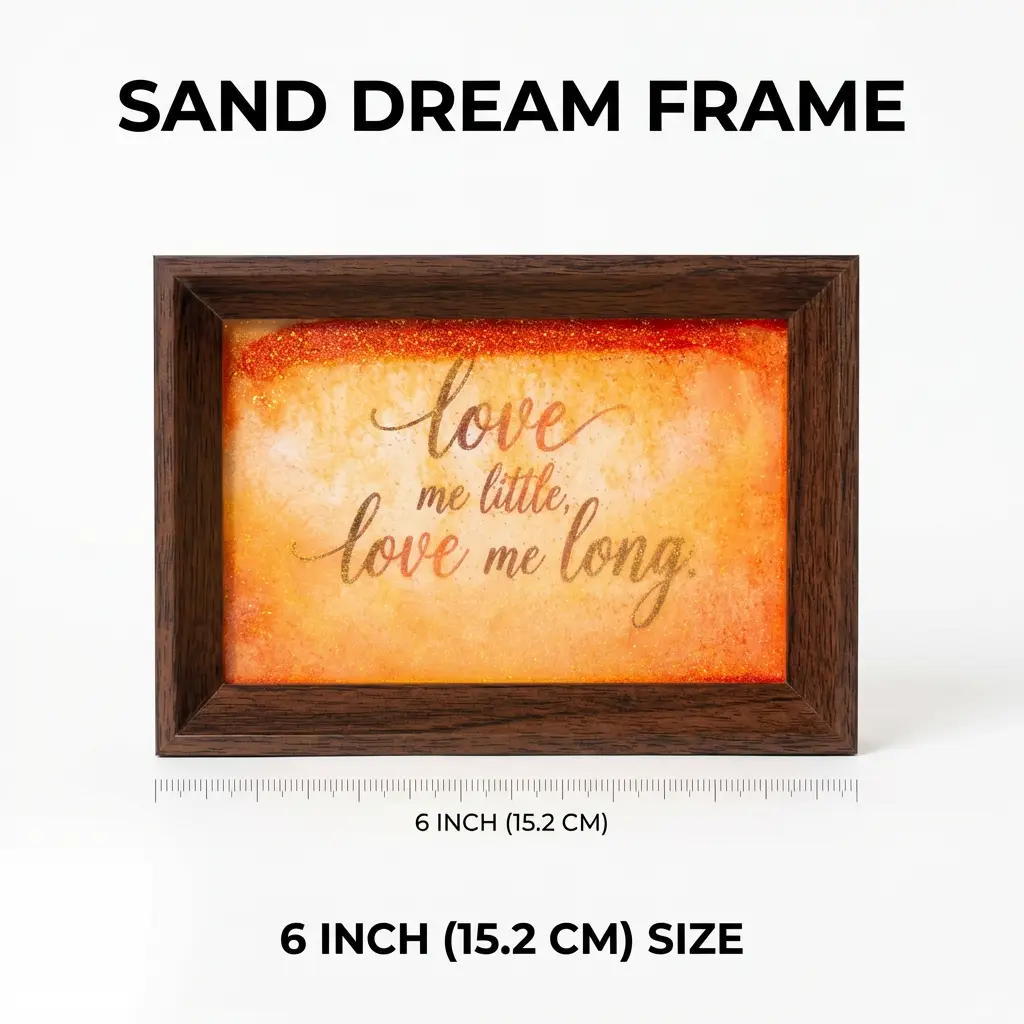 6×4 Inch Liquid Sand Art Frame "Love Me Little, Love Me Long" Glitter Quicksand Shadow Box with Sunset Effect, Perfect Sentimental Gift for Her, Ideal Present for Valentine's Day, Anniversary, Birthday, Wedding Keepsake for Girlfriend Wife