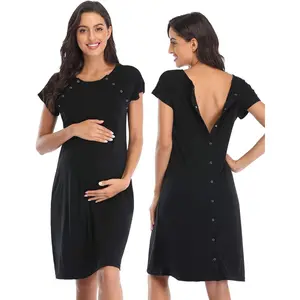 Women's Maternity 3 in 1 Delivery Labor Nursing Nightgown Hospital Gown Sleepwear for Breastfeeding Women's Maternity 3 in 1 Delivery Labor Nursing Nightgown Hospital Gown Sleepwear for Breastfeeding