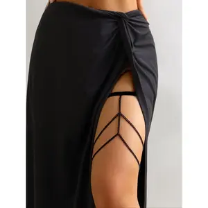 Women's Sexy Multilayer Chain Linked Thigh Belt Fashionable Body Jewelry for Party Daily Clothing Decor Trendy All-match & Exquisite Jewelry for Birthday Gift