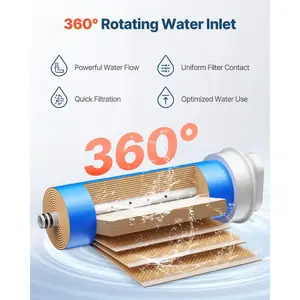 VEVOR Reverse Osmosis System, 600 GPD 10-stage Reverse Osmosis Water Filter Replacement, RO Filter Cartridge for 24 Months, Reduces Lead Chlorine, Compatible with SS-003 Under Sink Water Filter