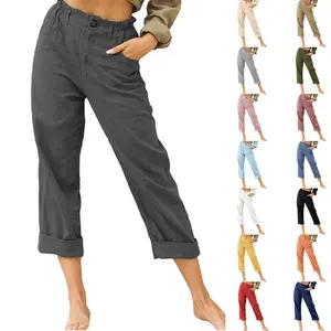 Linen Cotton Crop Pants