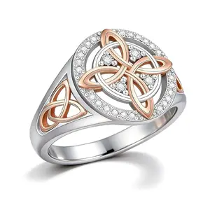 Women's Witch Protection Knot Ring, Retro Witch Return Knot Band with Sparkling Cubic Zirconia, Stylish Amulet Jewelry Gift for Ladies