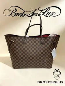 Pre-owned Louis Vuitton Neverfull GM Damier Ebene Tote Bag | Red Interior, Everyday & Work Shoulder Bag