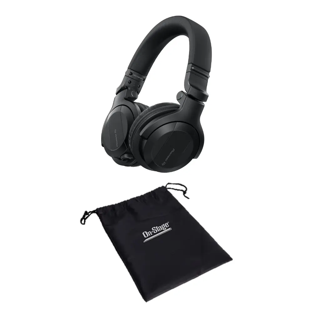 Pioneer DJ HDJ-CUE1BT Black Bluetooth Headphones + Carrying Bag