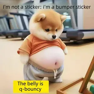 2PCS Cute cartoon chubby Shiba Inu refrigerator magnet, squeezeable silicone anti-collision pad for home decoration.