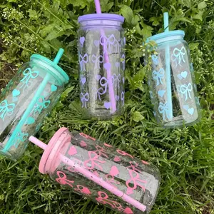 16oz Plastic Cup, 1 Count Portable Straw Cup, Drinking Cup for Home Office School, Gift for Friend & Family, Straw Portable Bottle, Clear Water Tumblers