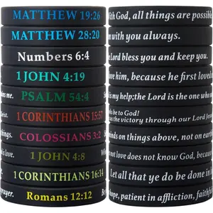 Verses Bracelets Motivational ian Rubber Bracelets Faith Hope Wristbands Bracelets for Men Women Teens