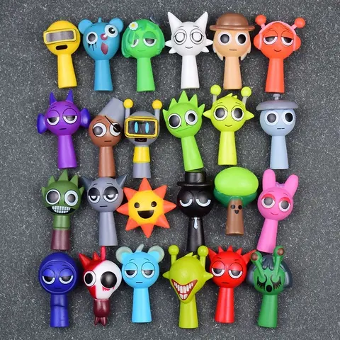 24pcs Sprunkiy Anthropomorphic Character Action Figure Set - Whimsical Art Style, Non-Toxic, Music-Merch Vibe, Unisex Holiday Gifts for Adults and Youngsters, Decoration Collectibles
