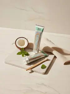 Dr Gingers Organic Coconut Mint Toothpaste 2 Pack - Whitening with Xylitol, Supports Healthy Gums & Stops Demineralization - 4 oz - Oral