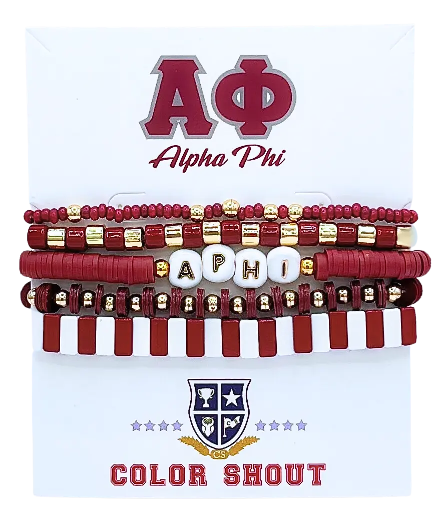 B204 AP-Alpha Phi Mega 5 Bracelet Mega Stack