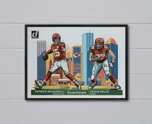 Donruss Optic Patrick Mahomes/Travis Kelce 2024 Downtown 12x17 Poster K.C Chiefs