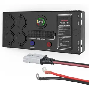 Nilight Mini Power Box 12V 24V DC Compact Design Distribution Box Plug & Play Multi Ports -2 Anderson, 3 USB, 3 USB-C, 4 Cig Sockets Perfect for Outdoors Camping Fishing RV 4Wd Caravans