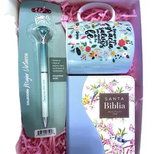 Devocional gift kit,Reí.. vale.. Bible, cup with a Bible vérse and a pen with a Bible verse