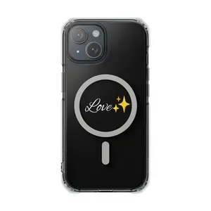 Love script with sparkles Phone Case | Clear Magnetic Case