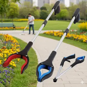 Magnetic Pickup Tool with Foldable Long Handle, Anti-Slip Grip for Elderly Assistance & Home Use. Extendable Trash Grabber, Cabinet Gap Retriever, Garden Cleaning Tool with Strong Magnetic Adsorption.