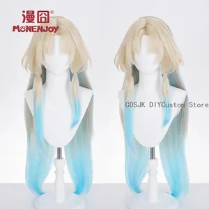 Game Arknights: Endfield Pearl Cosplay Wig Blonde Blue Long Hair Gradient Wigs 100cm Halloween Party Carnival Accessories