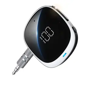 Car Transmitter, Wireless Fm Transmitter, Portable Rechargeable Aux Output Music Receiver with LED Display Screen, Wireless Bluetooth-compatible Audio Receiver Compatible with Phone MP3 Speaker Laptop Headphone for Car Home