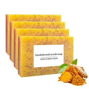Turmeric Soap, 4pcs/set Natural Handmade Soap Bar, Deep Cleansing Facial & Body Soap, Moisturizing Soap for All Skin Types, Cleanser, Hydrating, Body Care