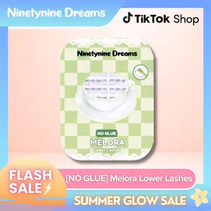 Ninetynine Dreams [NO GLUE] Melora Lower Lashes | Self-Adhesive Pre-Glued Press-On Bottom Lashes, Defined Separated Self Stick Lower False Eyelashes with Jelly Adhesive Band, Soft Natural Lightweight Lower Lashes, Beginner Friendly No Glue Lower Lashes